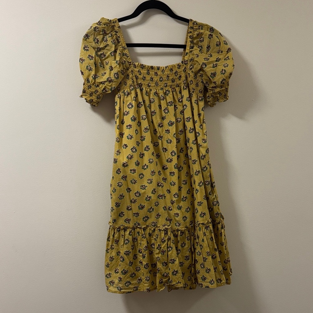 Tory Burch Yellow Floral Mini Dress